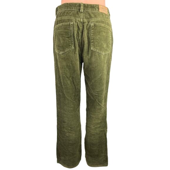 Chaps Green Corduroy High Rise Flared Leg Bootcut Velvet Trouser Jeans Pants 4 - Picture 3 of 5